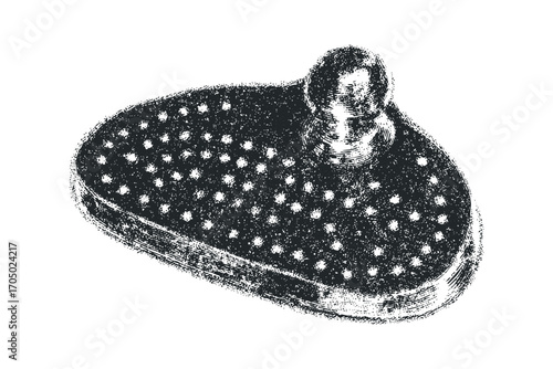Vintage textured sieve for kitchen use. Vector hand drawn illustration