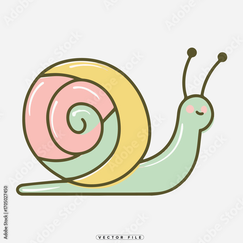 Cute cartoon snail illustration perfect for children's design projects