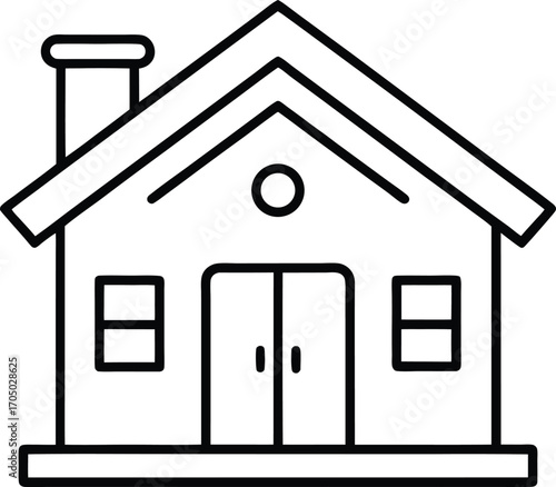 modern outline smart house icon with lighting.