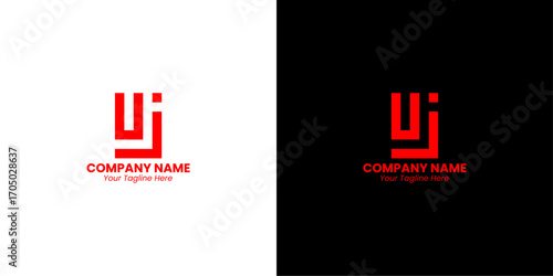 yj uj wj letter vector logo design