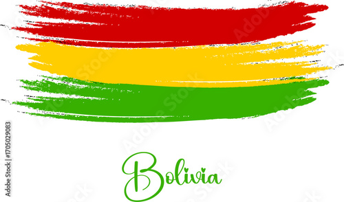 Bolivia brush style. Bolivia ribbon flag. Bolivia decorative banner border stripe. transparent png and vector illustration