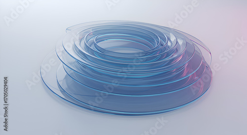 Wallpaper Mural Clear Flexible Plastic Tubing Rolled Up on a White Surface. Torontodigital.ca