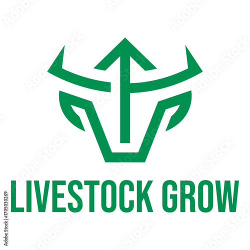 livestock bullish investment flat minimalist logo design