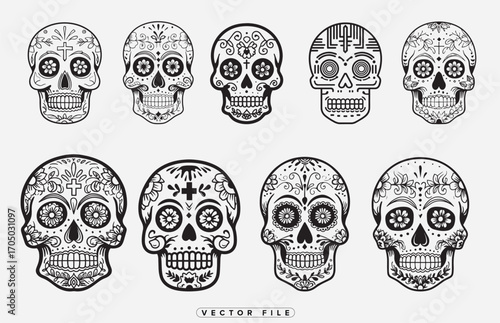 Day of the Dead skulls for your creative Halloween projects