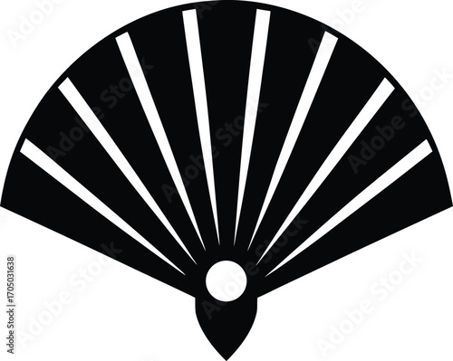black fan on a white background