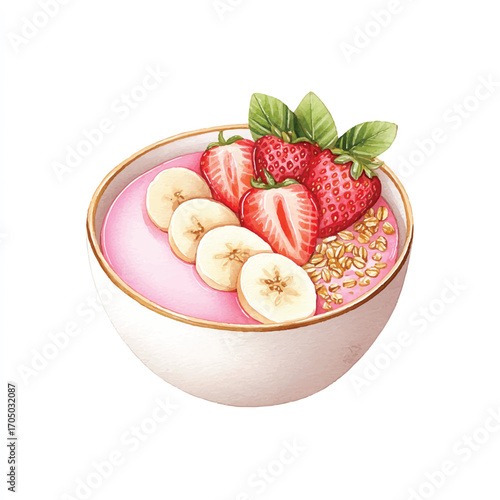 Strawberry Banana Smoothie Bowl.
