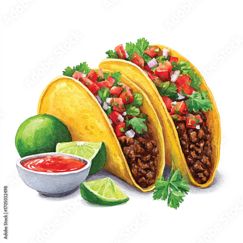 Three flavorful tacos with fresh ingredients a delicious Mexican meal.