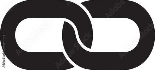 Minimal black chain link symbol for connection and unity concept