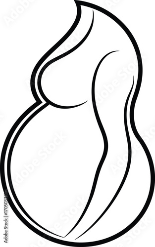 pregnancy belly outline icon design on transparent.