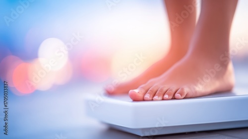 Wallpaper Mural Weighted measurement on a scale during evening with soft blurred lights Torontodigital.ca