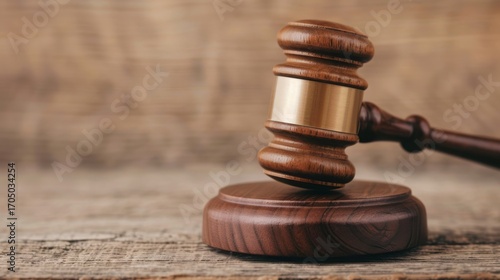 Wooden gavel on books and wooden background symbol of law and justice