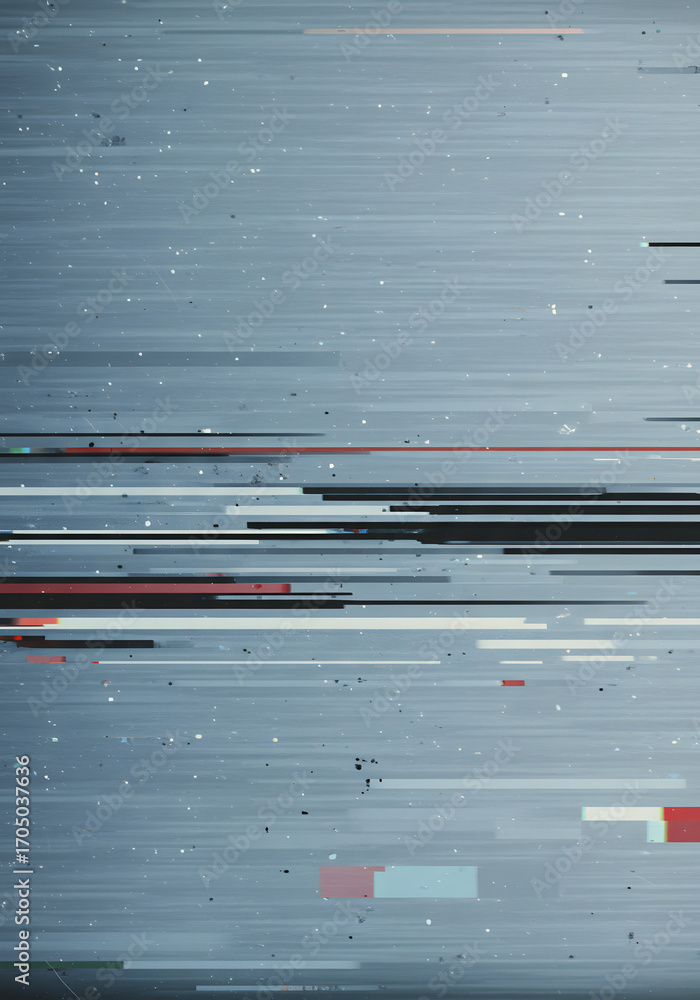 Obraz premium Abstract Digital Glitch Art Background Horizontal Lines, Noise, Data, Error, Static, Texture.