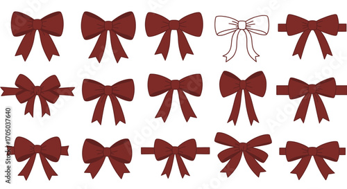set of red bows