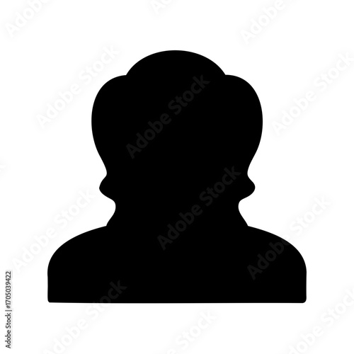 Silhouette of a person with a hairstyle reminiscent of the Victorian era