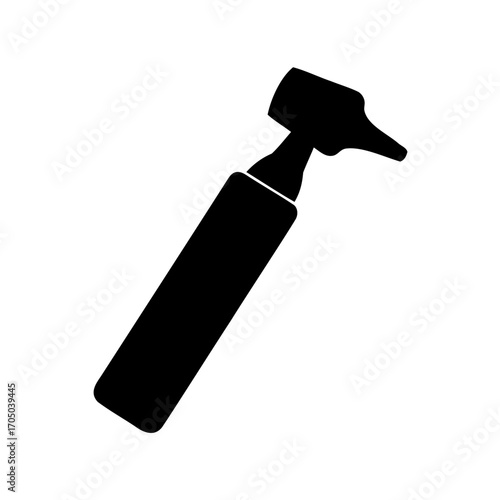 Black silhouette of an otoscope, an important medical diagnostic tool