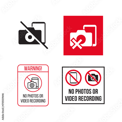 No Photos or Videos Allowed Banner Icons