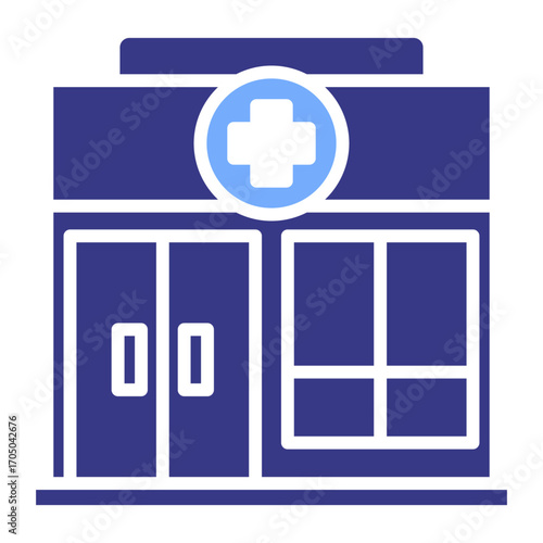 Clinic flat blue icon