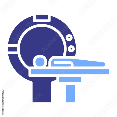 CT Scan flat blue icon