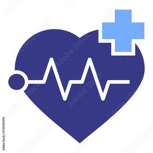 Heart Rate flat blue icon
