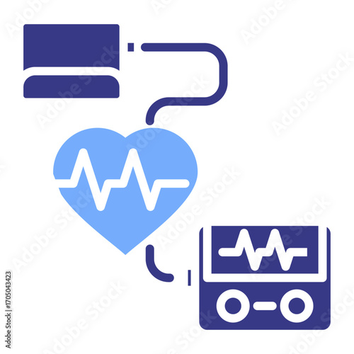 Blood Pressure flat blue icon