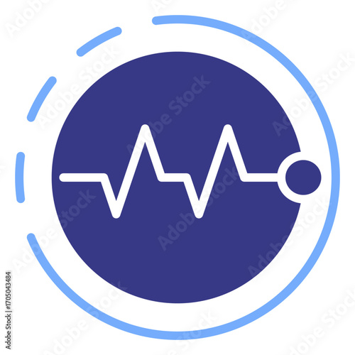 Pulse flat blue icon