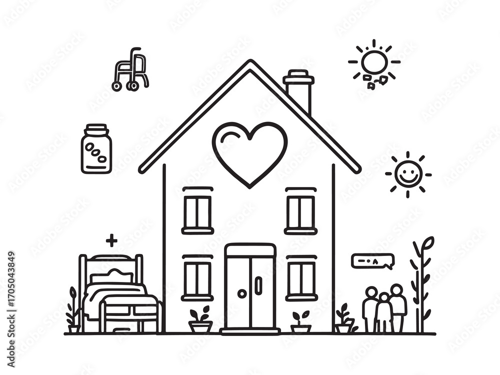 Fototapeta premium Nursing home ensuring safety and wellness