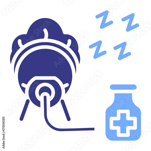 Anesthesia flat blue icon