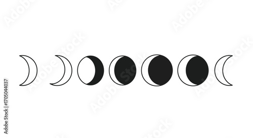 Vector illustration of phases of the moon