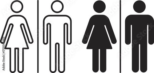 Male and Female Figures Icons for Restrooms and Public Spaces toilet gender