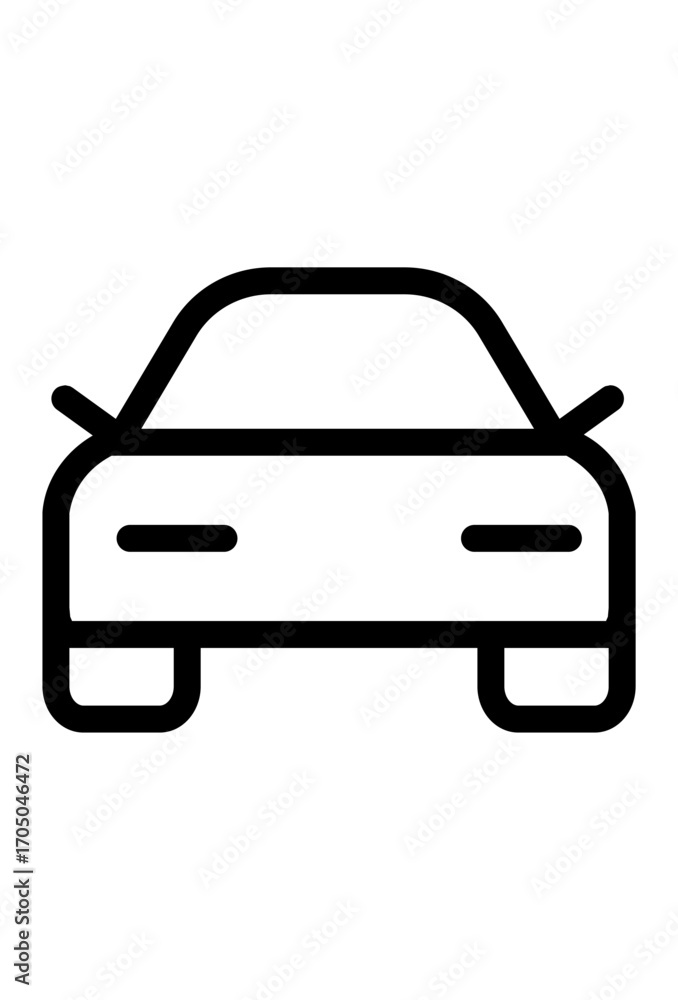 Obraz premium Outline icon of a sports car. A simple line art of a modern car. Minimalist icon of a stylish car.