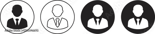 Male User Profile Icons in Different Styles and Colors avatar