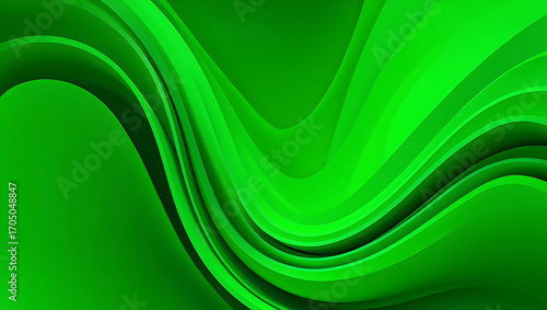 Vibrant Emerald Green Waves Swirling Abstract Design A Captivating Visual Symphony of Dynamic Flowing Lines and Organic Forms