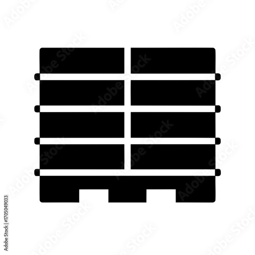 Simple black and white pallet illustration for shipping and transportation purposes