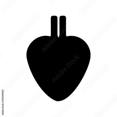 Silhouette of a Turnip Shaped Object with Two Stem Like Structures