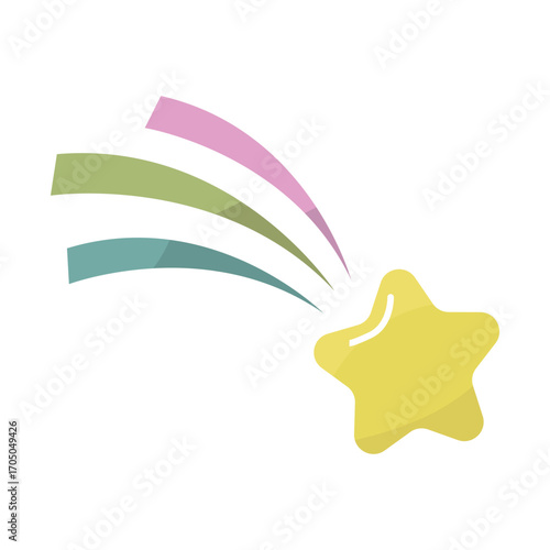 Shooting star illustration. Magic comet symbol. Cosmic wonder element. Vector light streak. EPS 10.