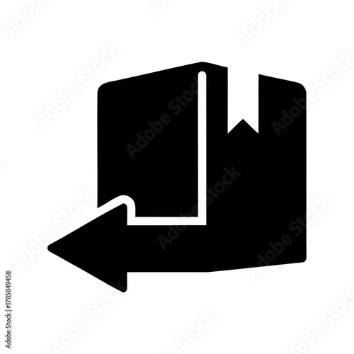 Return package icon indicating shipment of a box back to sender