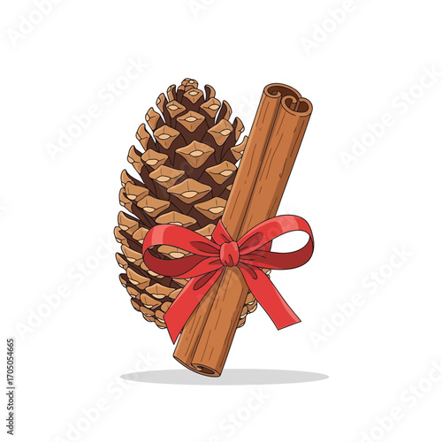 christmas decoration with cinnamon sticks