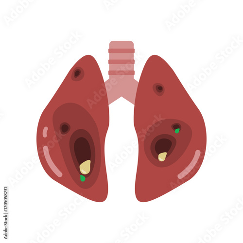 Lung disease medical icon flat vector design