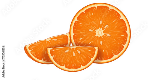 orange fruit isolated on white