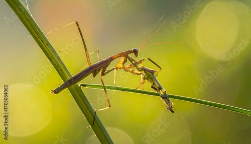 Wallpaper Mural Mantises on blade of grass Torontodigital.ca