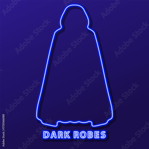 dark robes neon sign, modern glowing banner design, colorful trend of modern design on black background. Vector illustration.