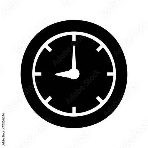 A simple clock icon showing the time at 805 in black