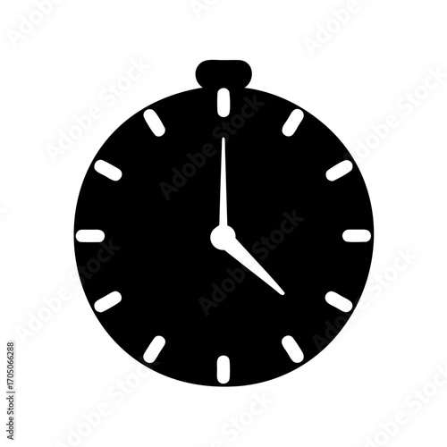 A classic analog clock icon showing the time at ten past four
