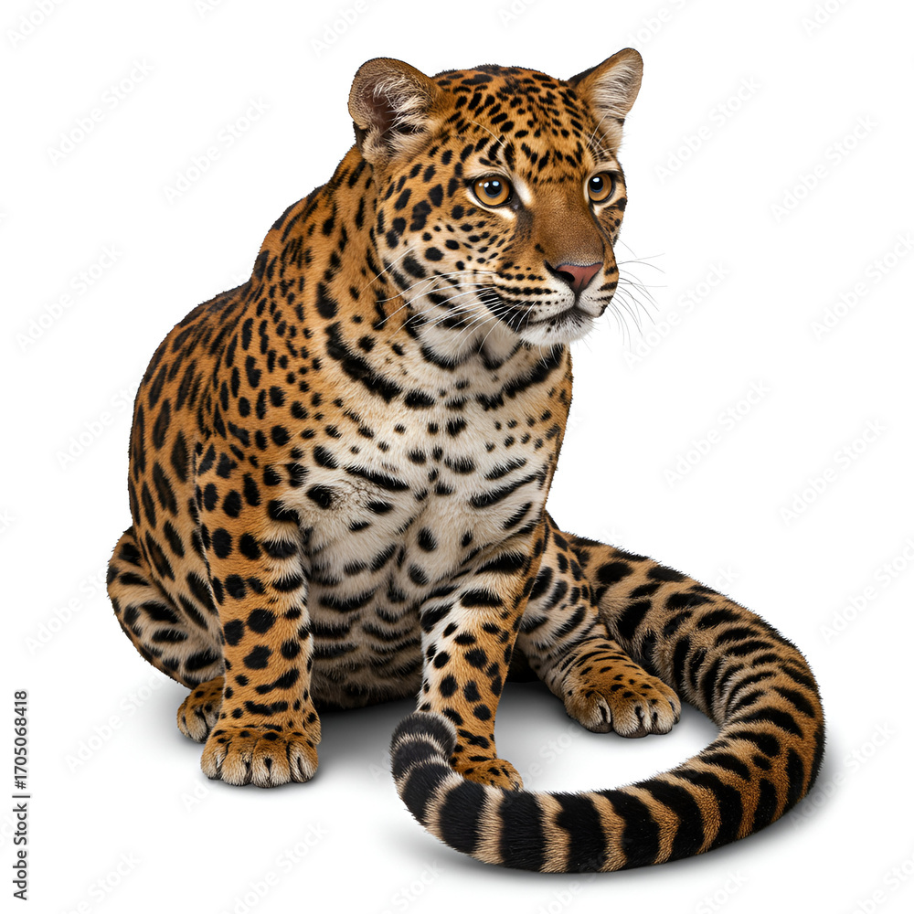 Obraz premium leopard isolated on white background