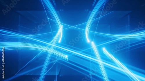 Wallpaper Mural Seamless Glowing Blue Light Streaks Futuristic Digital Motion Background Torontodigital.ca