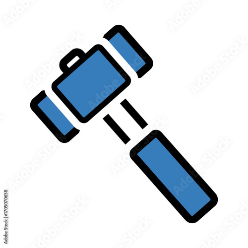 Blue Gavel Icon Symbolizing Justice and Law.