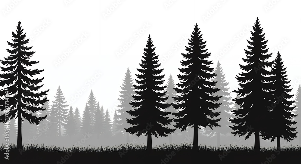 Fototapeta premium Silhouette forest background