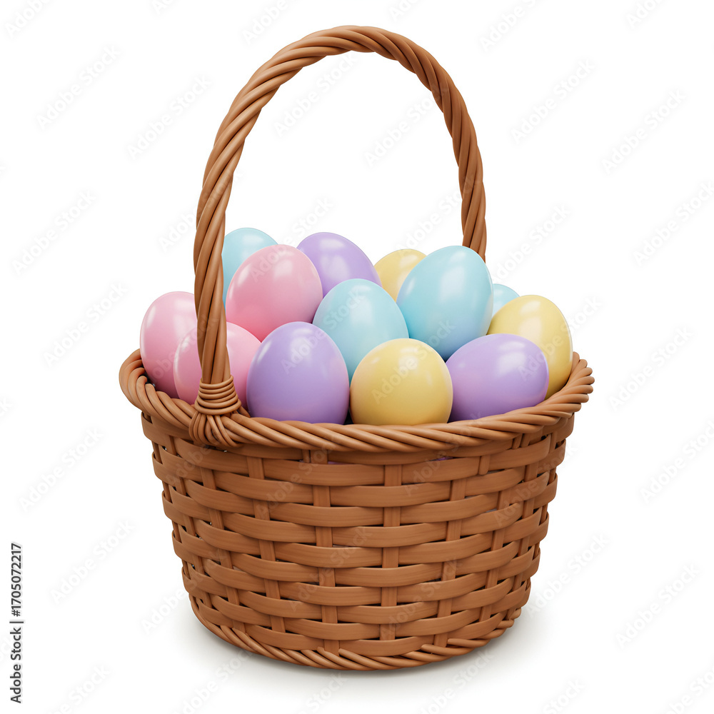 Fototapeta premium basket with easter eggs