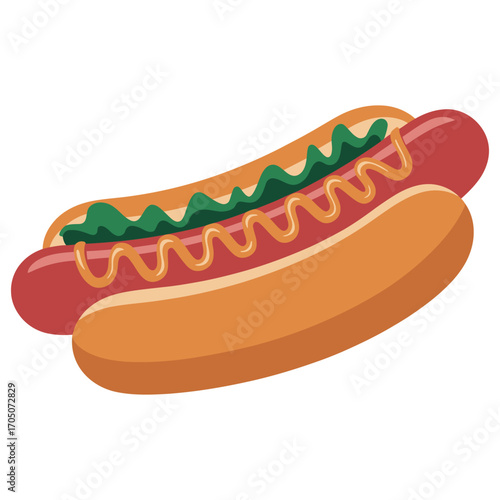 hot dog with mustard