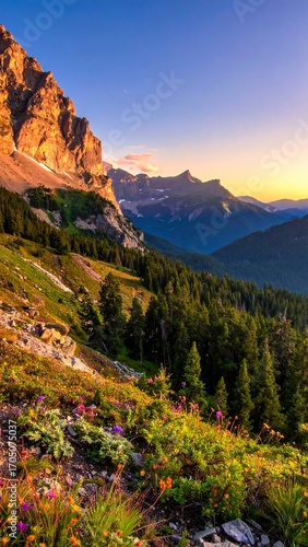 Mountain vista at sunset (9)